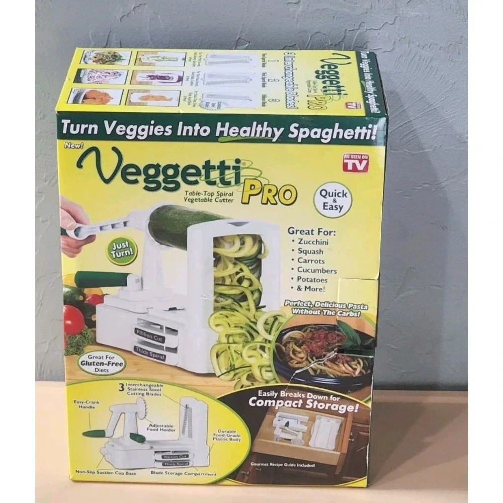 Veggetti Pro Table Top Spiral Vegetable Cutter Open Box‎